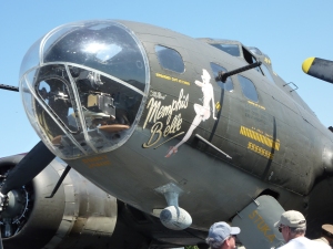B-17F Nose.  The bombardier and navigator sat in the plexiglass nose of the plane.